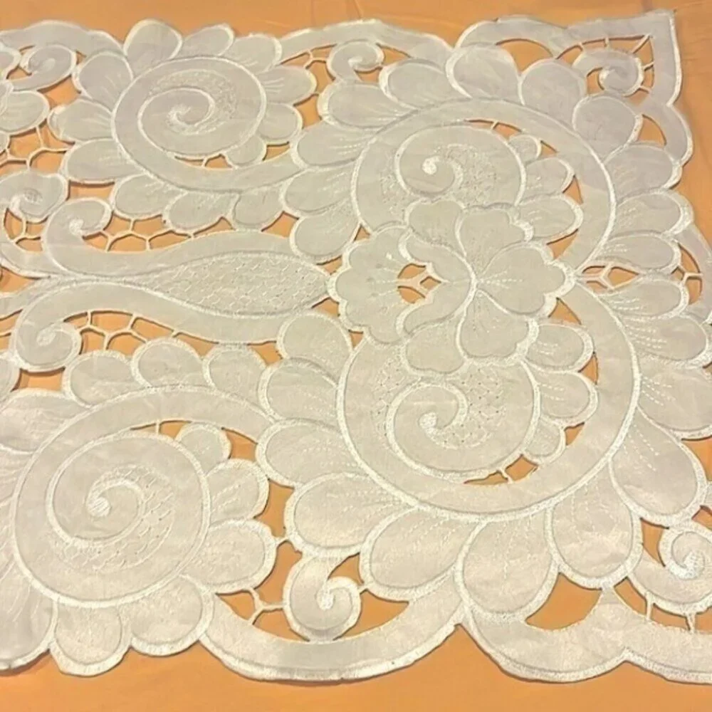53” x 15.5” Cutout Embroidery Table. Runner NEW
